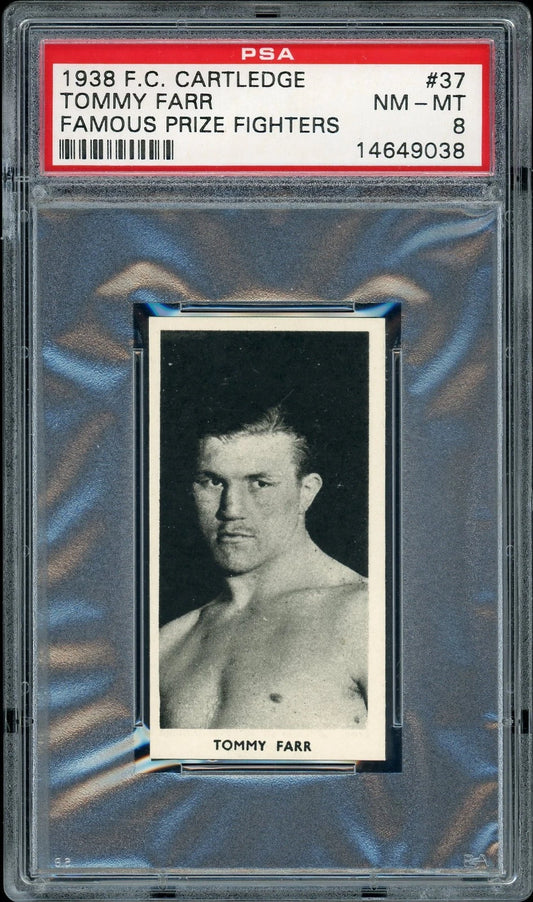 1938 F.C. Cartledge #37 Tommy Farr Famous Prize Fighters PSA 8 NM-MT