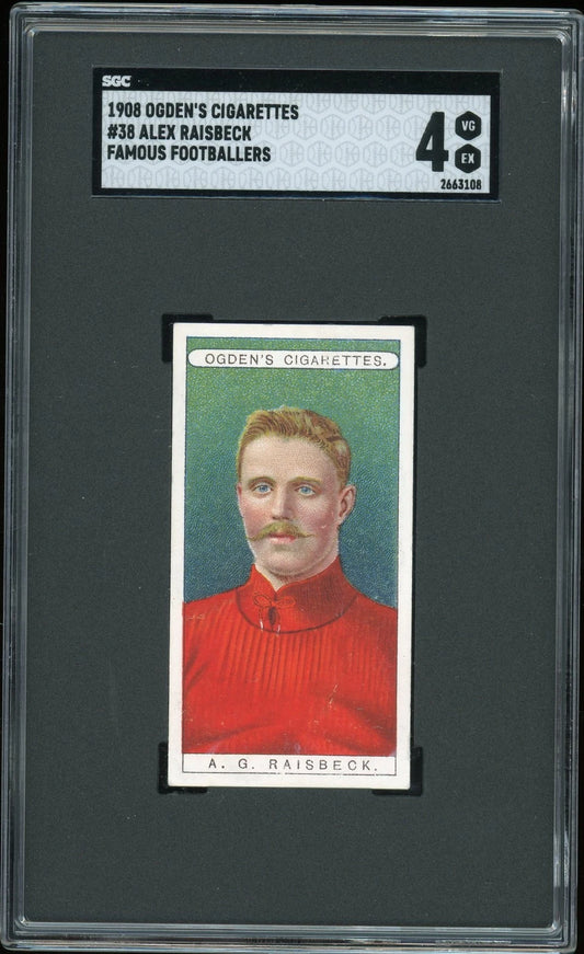 1908 Ogden's Cigarettes #38 Alex Raisbeck Famous Footballers SGC 4