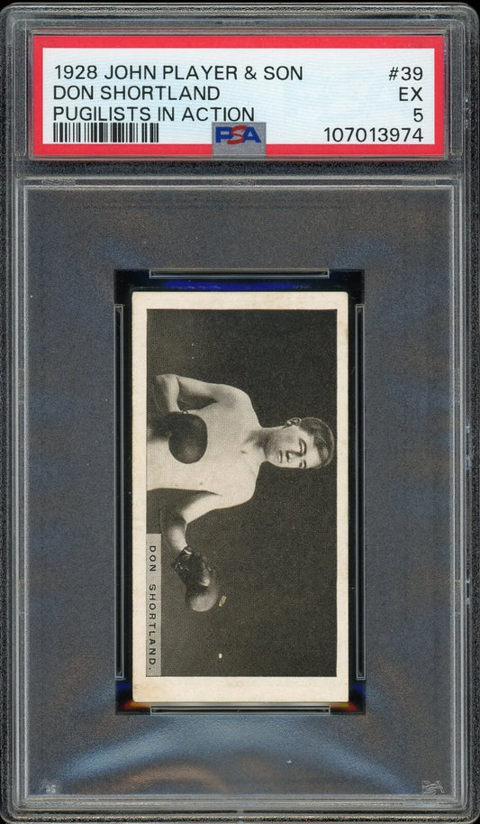 1928 John Player & Son #39 Don Shortland Pugilists in Action PSA 5
