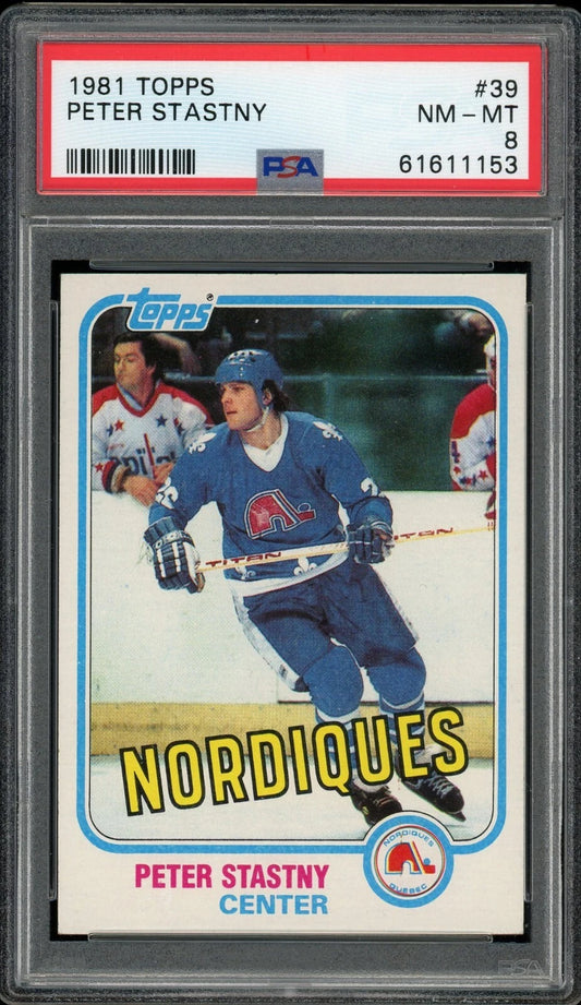 1981 Topps #39 Peter Stastny PSA 8 NM-MT