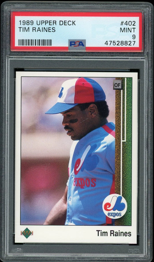 1989 Upper Deck #402 Tim Raines PSA 9 Mint