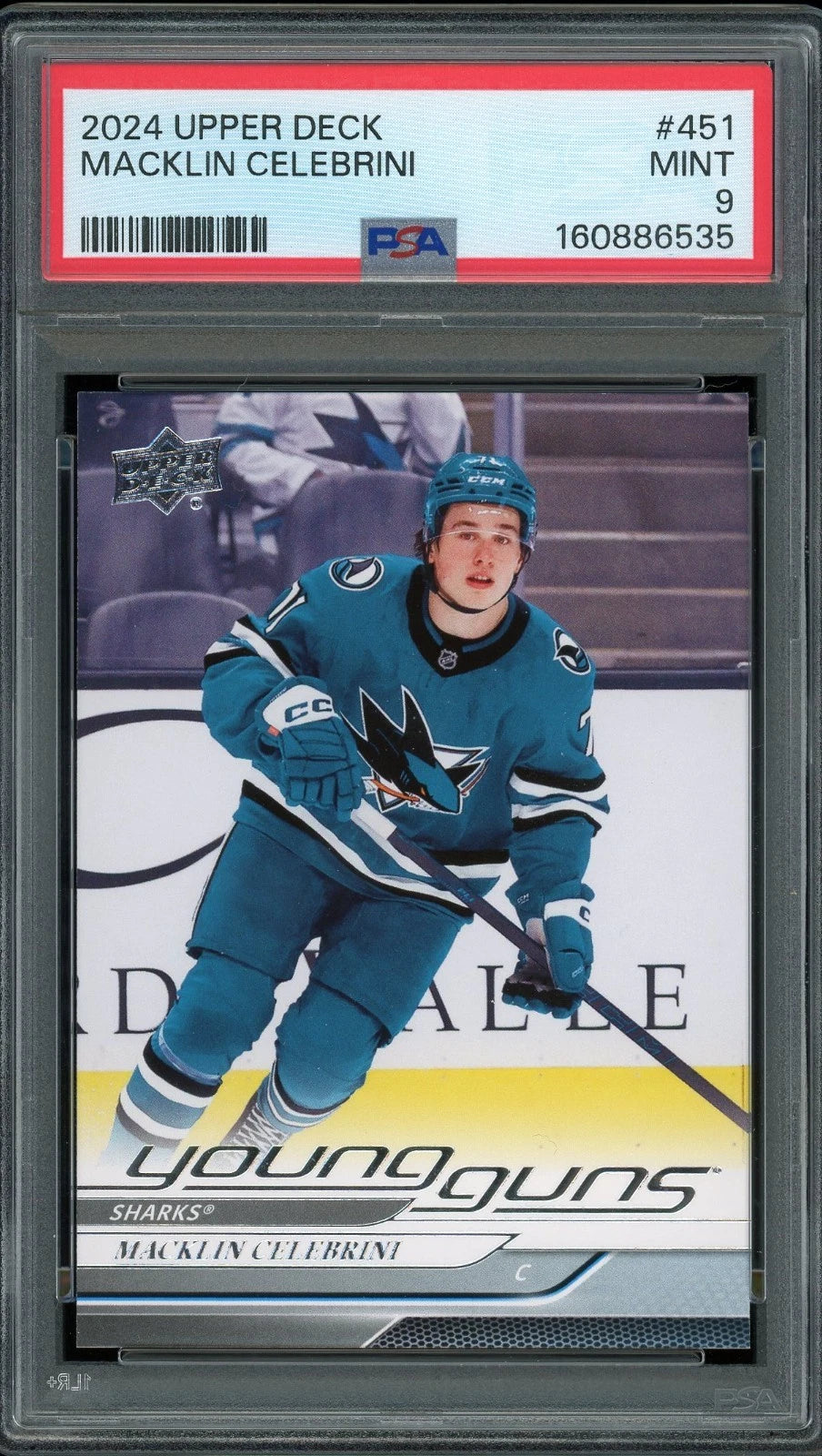 2024 Upper Deck #451 Macklin Celebrini PSA 9 Mint