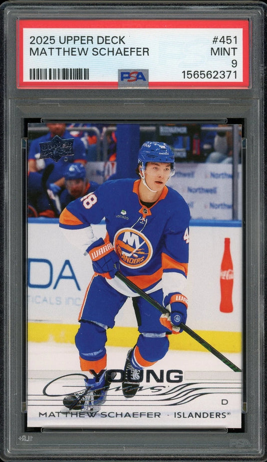 2025 Upper Deck #451 Matthew Schaefer PSA 9 Mint