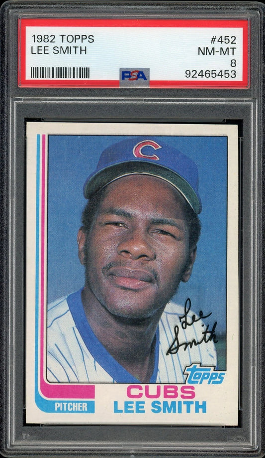 1982 Topps #452 Lee Smith PSA 8 NM-MT
