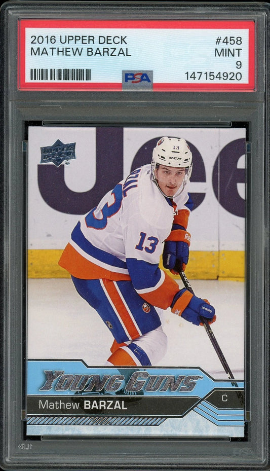 2016 Upper Deck #458 Mathew Barzal PSA 9 Mint