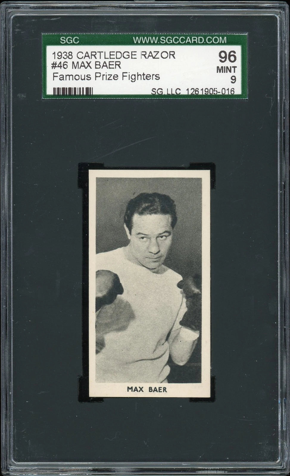 1938 F.C. Cartledge #46 Max Baer Famous Prize Fighters SGC 9 Mint