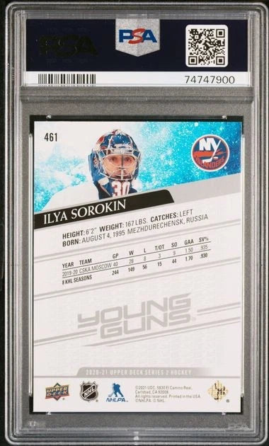 2020 Upper Deck #461 Ilya Sorokin PSA 8 NM-MT