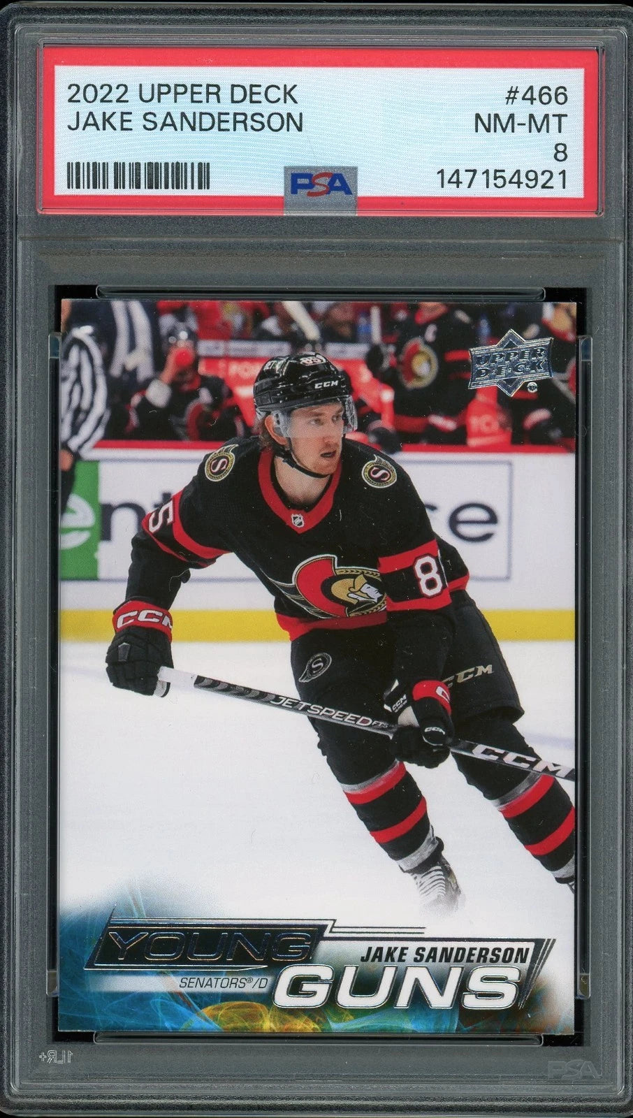 2022 Upper Deck #466 Jake Sanderson PSA 8 NM-MT