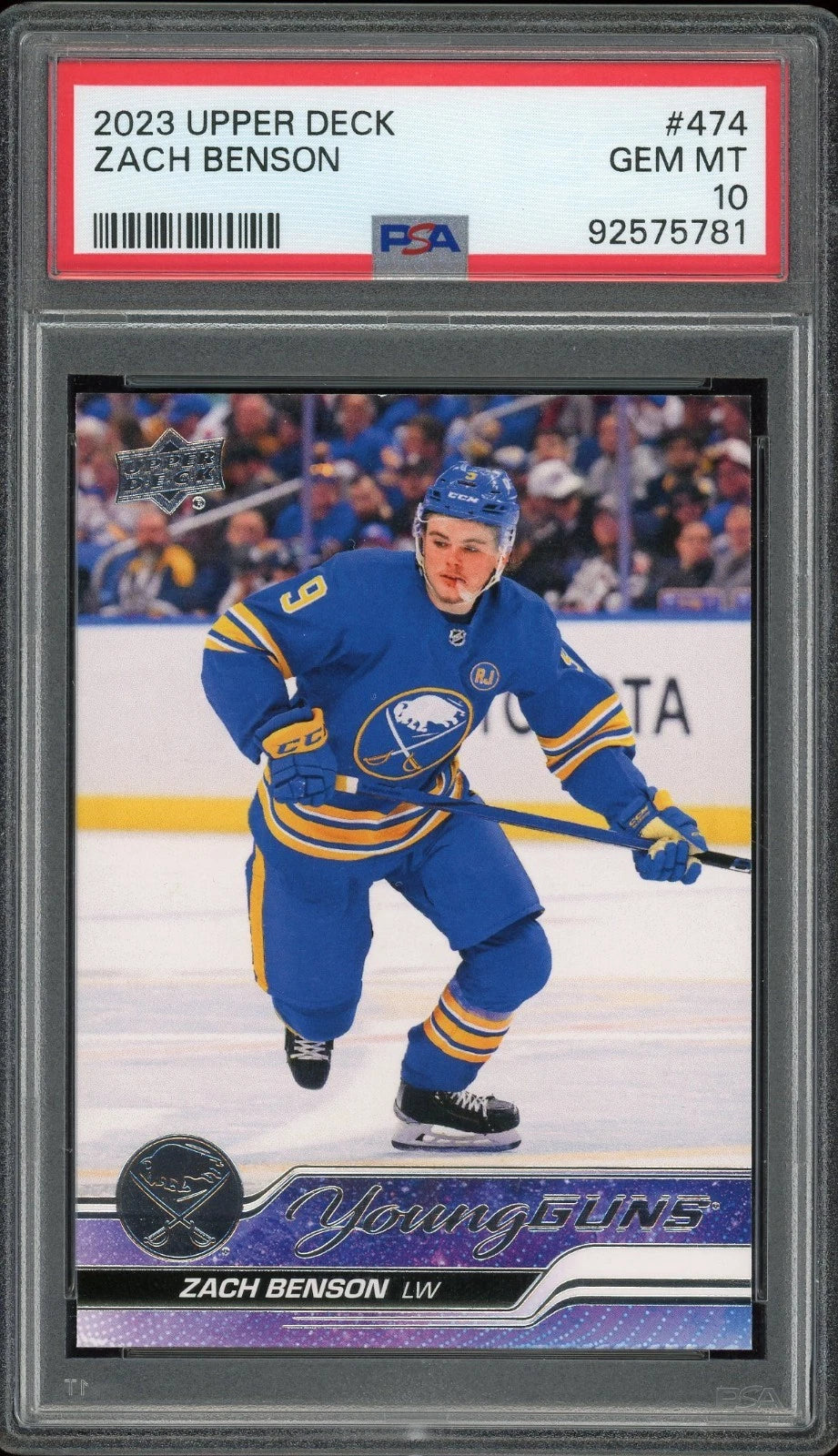2023 Upper Deck #474 Zach Benson PSA 10 GEM MT