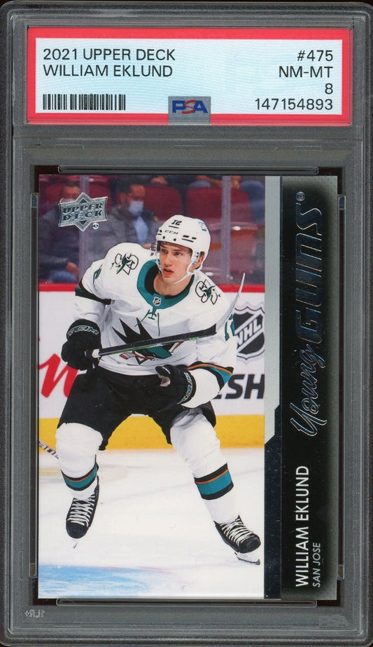 2021 Upper Deck #475 William Eklund PSA 8 NM-MT