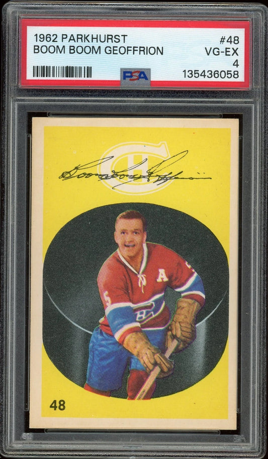 1962 Parkhurst #48 Boom Boom Geoffrion PSA 4 VG-EX
