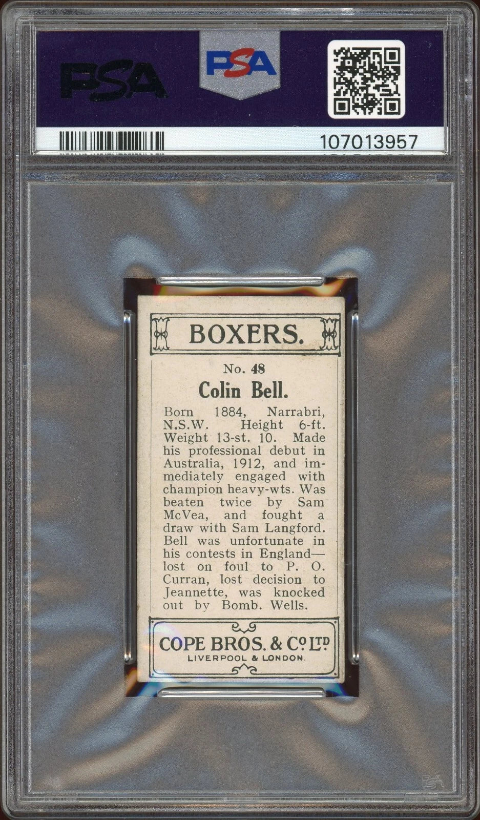 1915 Cope Bros & Co #48 Colin Bell Boxers PSA 4 VG-EX