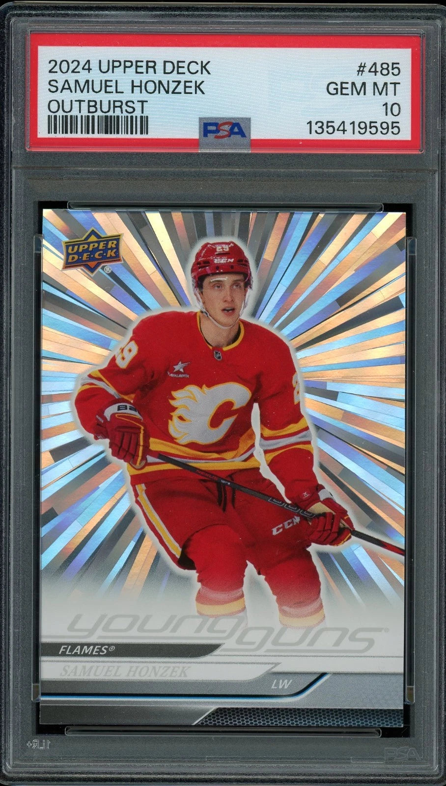 2024 Upper Deck #485 Samuel Honzek Outburst PSA 10 GEM MT