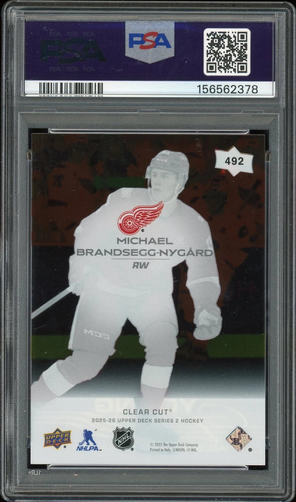 2025 Upper Deck #492 Michael Brandsegg-Nygard Clear Cut PSA 9