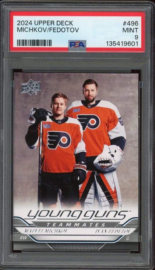 2024 Upper Deck #496 Michkov / Fedotov PSA 9 Mint