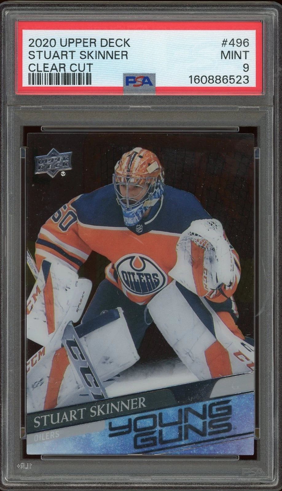2020 Upper Deck #496 Stuart Skinner Clear Cut PSA 9 Mint