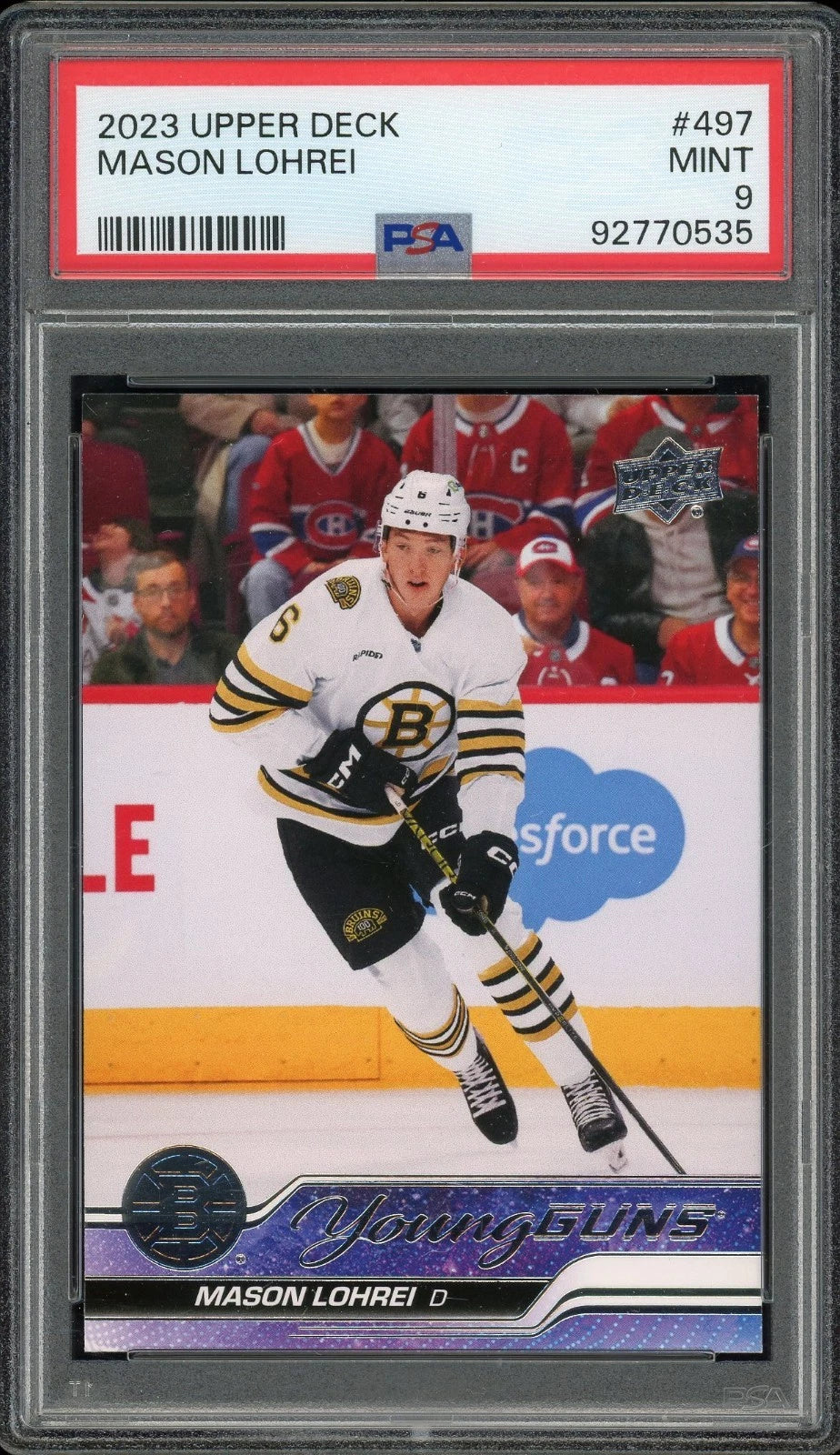 2023 Upper Deck #497 Mason Lohrei PSA 9 Mint