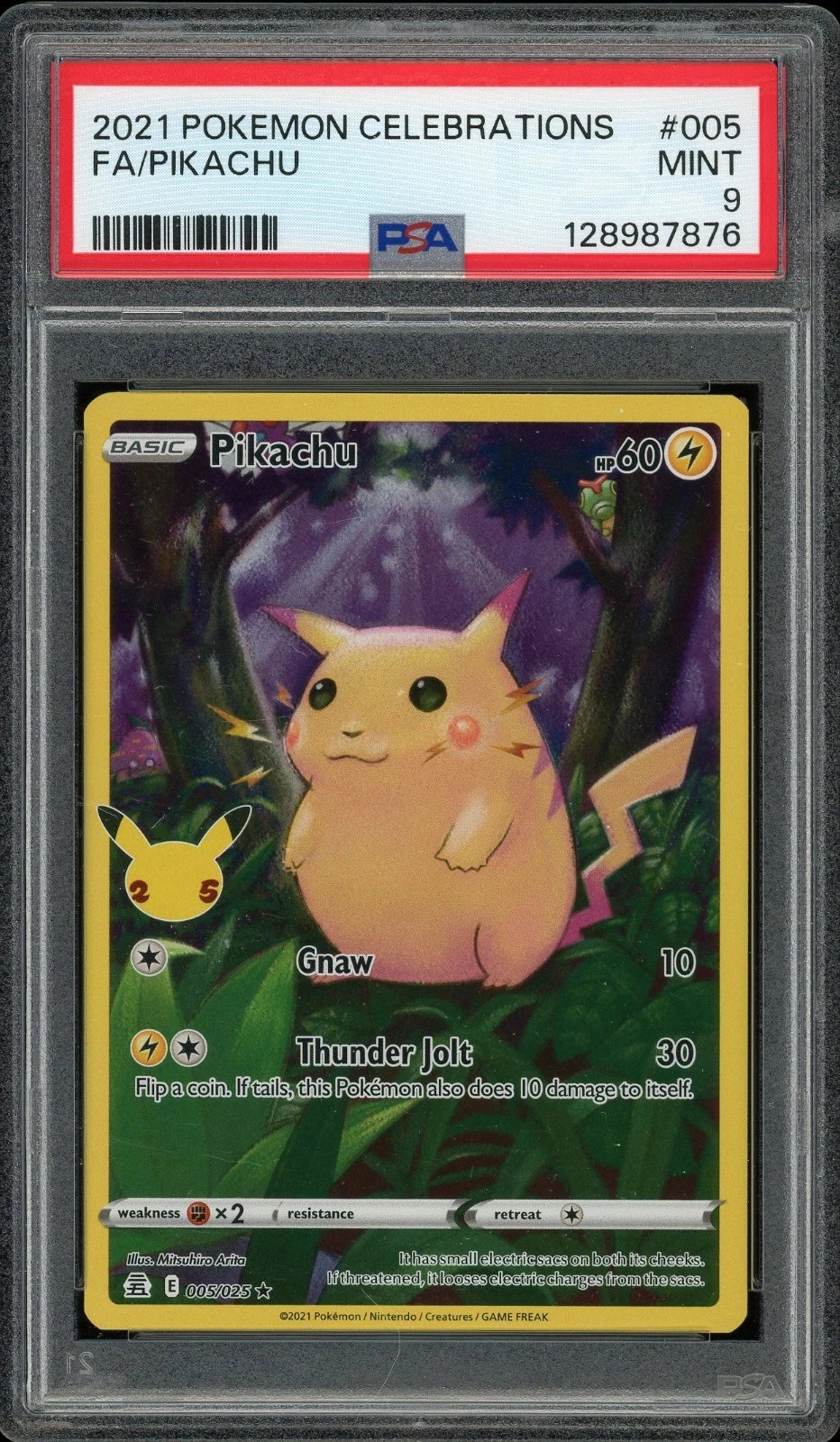 2021 Pokemon Celebrations #005 Pikachu Full Art PSA 9 Mint