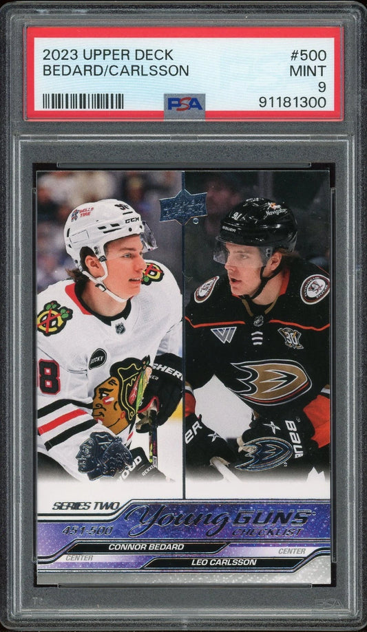 2023 Upper Deck #500 Bedard / Carlsson PSA 9 Mint