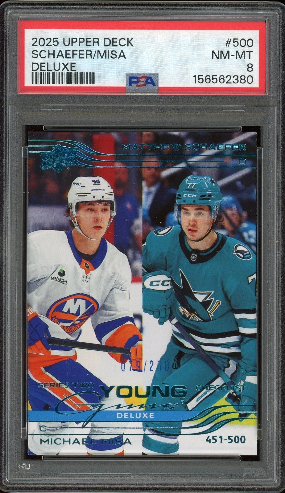 2025 Upper Deck #500 Schaefer / Misa Deluxe PSA 8 NM-MT