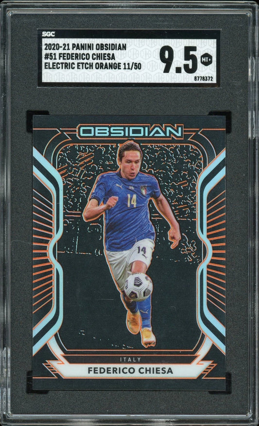 2020 Panini Obsidian #51 Federico Chiesa Electric Etch Orange SGC 9.5 Mint +