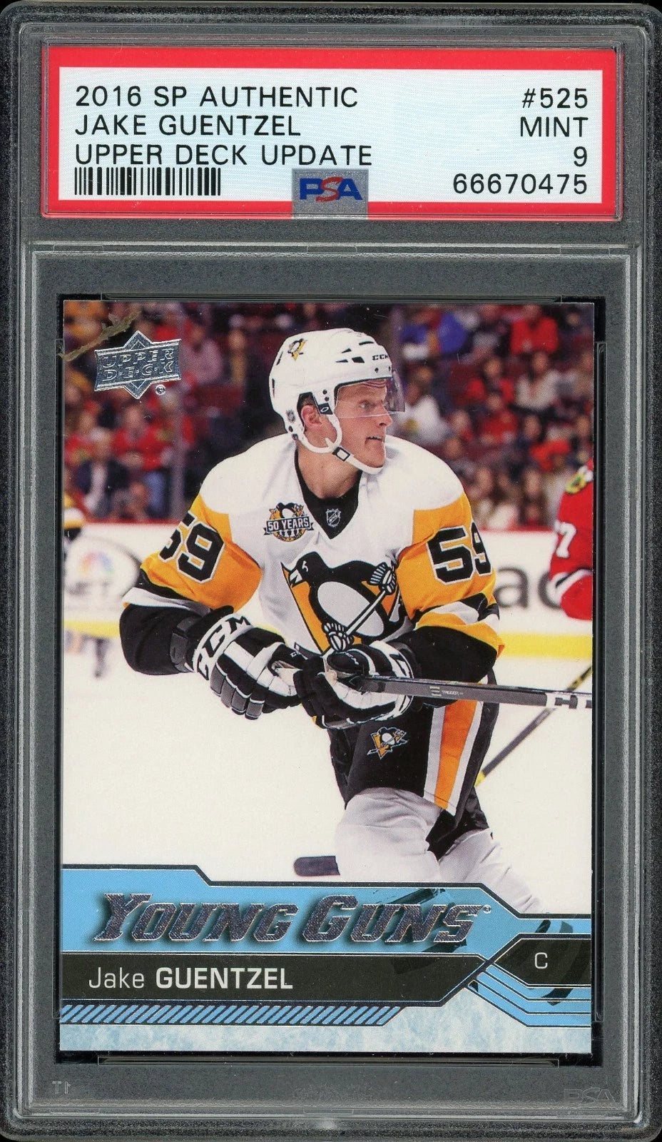 2016 SP Authentic #525 Jake Guentzel Upper Deck Update PSA 9 Mint