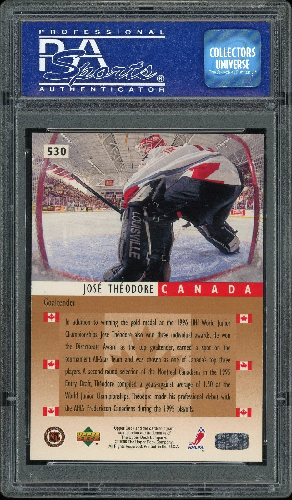 1995 Upper Deck Electric Ice #530 Jose Theodore PSA 9