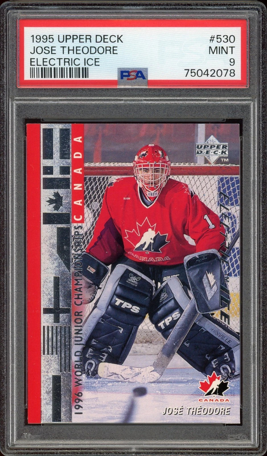 1995 Upper Deck #530 Jose Theodore Electric Ice PSA 9 Mint