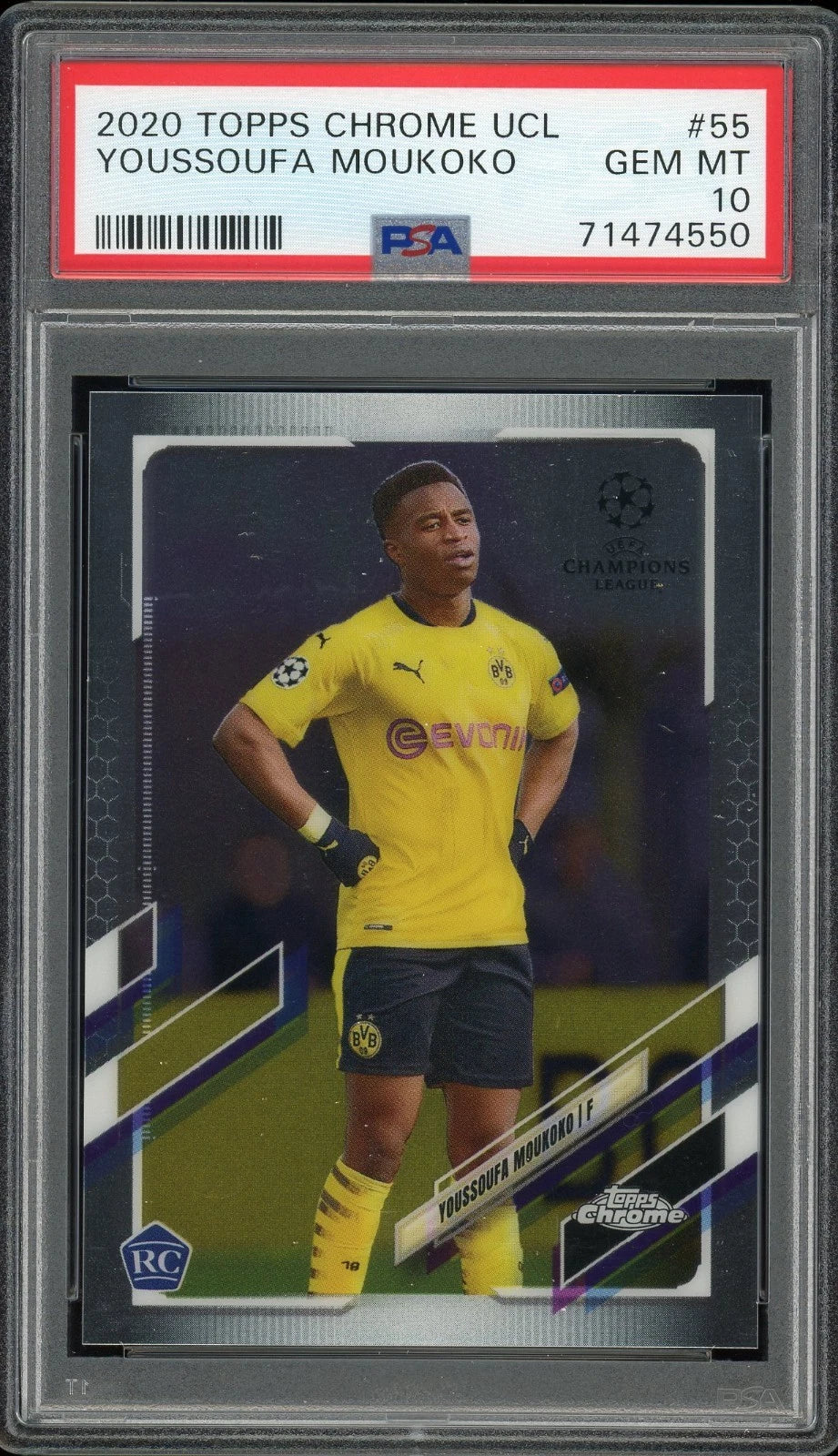 2020 Topps Chrome UCL #55 Youssoufa Moukoko PSA 10