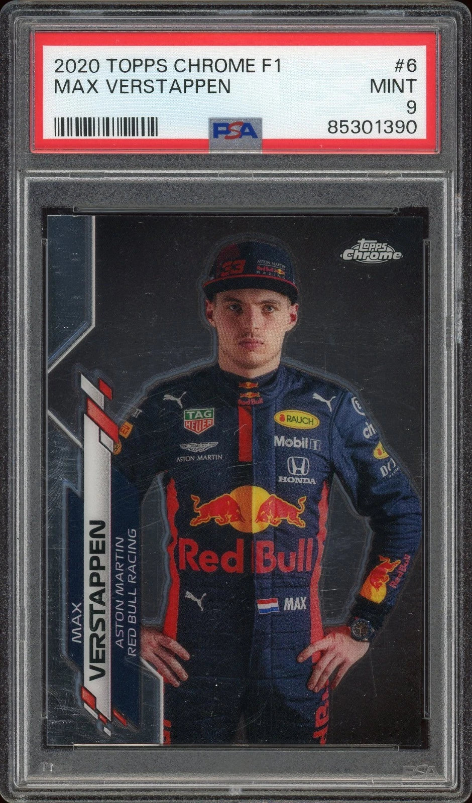2020 Topps Chrome F1 #5 Max Verstappen PSA 9 Mint