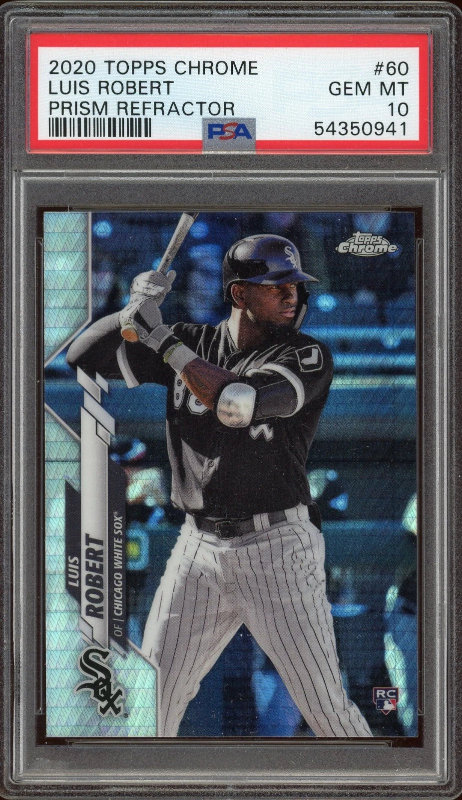 2020 Topps Chrome #60 Luis Robert Prism Refractor PSA 10 GEM MT
