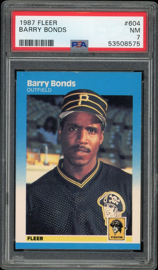 1987 Fleer #604 Barry Bonds PSA 7 NM