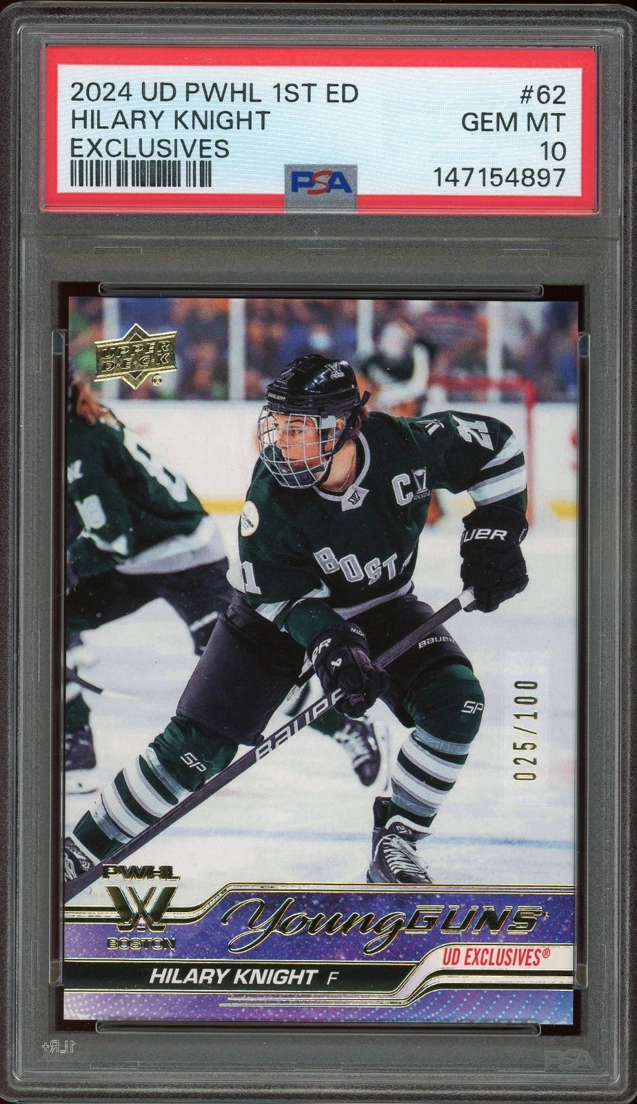 2024 UD PWHL 1st ED #62 Hilary Knight Exclusives PSA 10 GEM MT