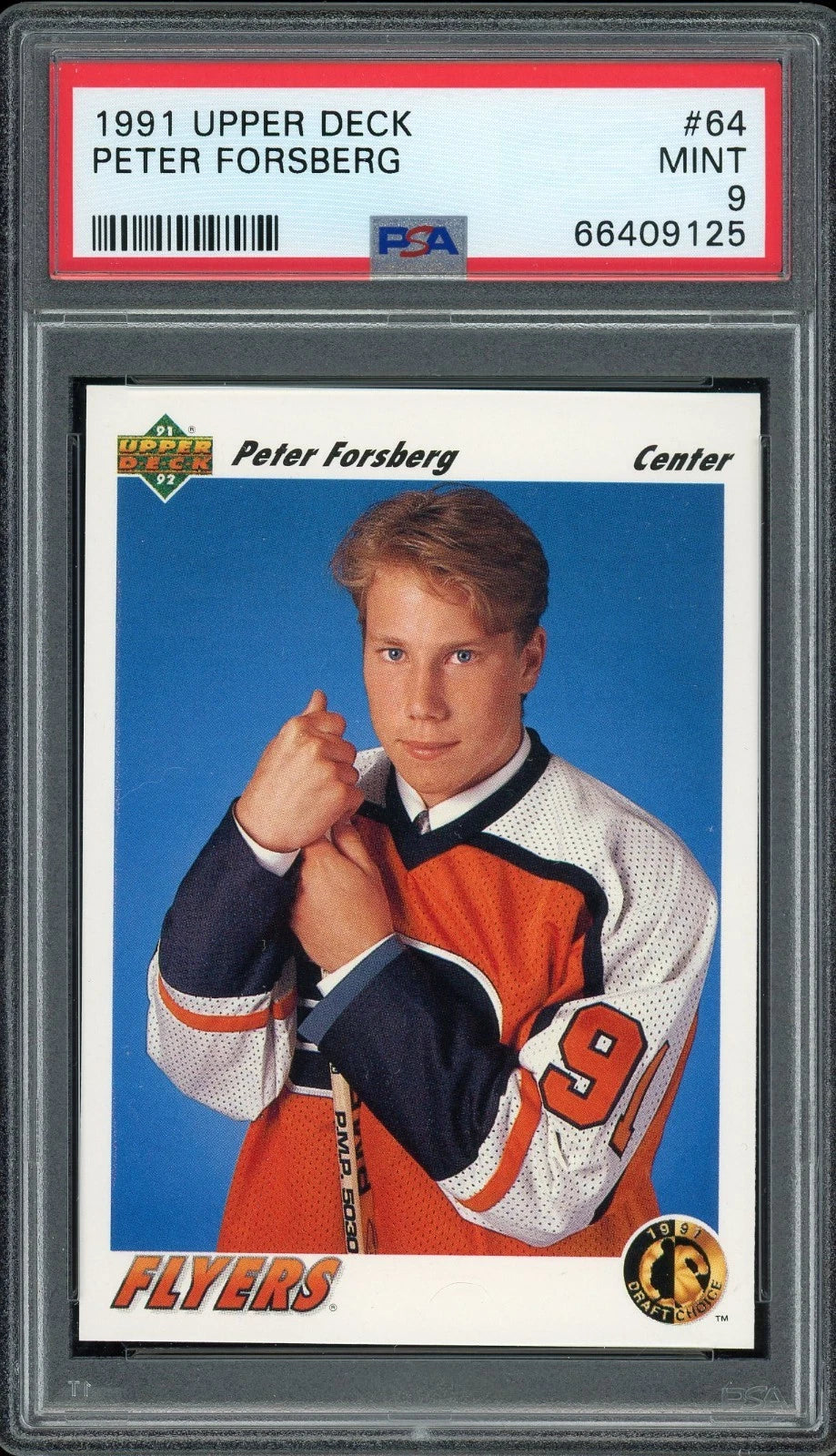 1991 Upper Deck #64 Peter Forsberg PSA 9 Mint
