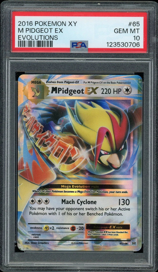 2016 Pokemon XY Evolutions #65 Mega Pidgeot ex PSA 10 GEM MT