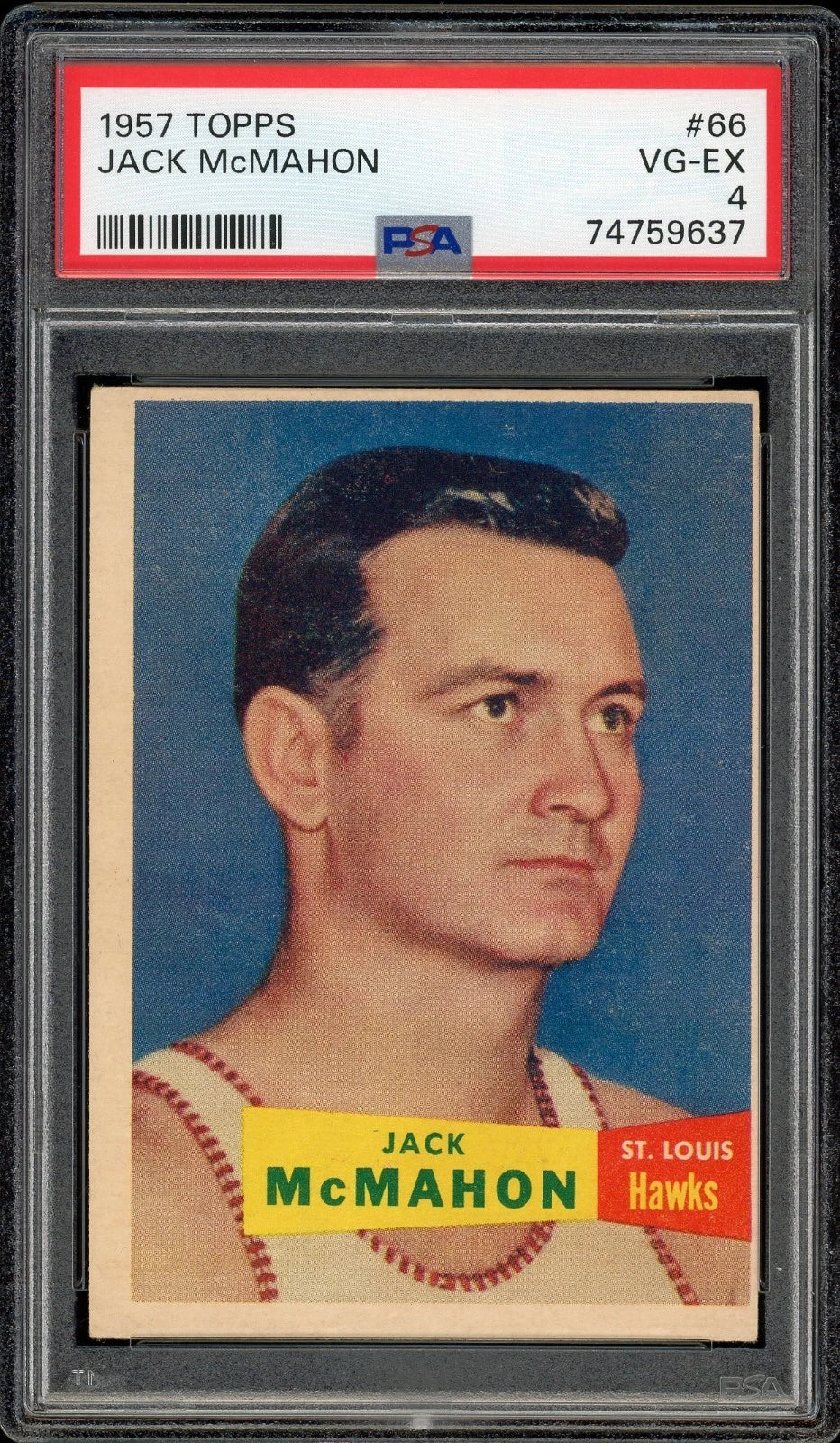 1957 Topps #66 Jack McMahon PSA 4 VG-EX