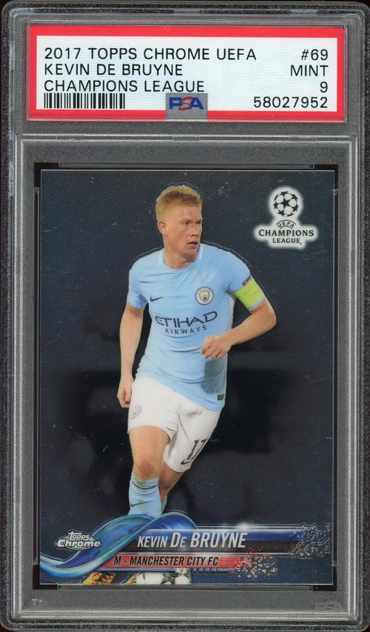 2017 Topps Chrome UEFA #69 Kevin De Bruyne Champions League PSA 9 Mint