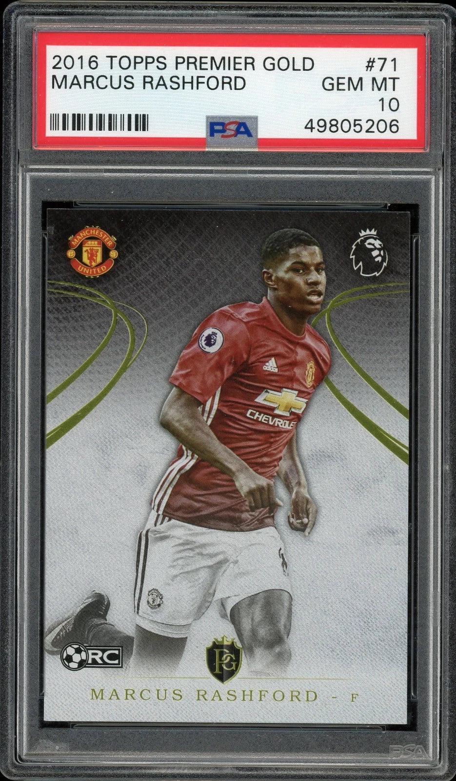 2016 Topps Premier Gold #71 Marcus Rashford PSA 10 GEM MT