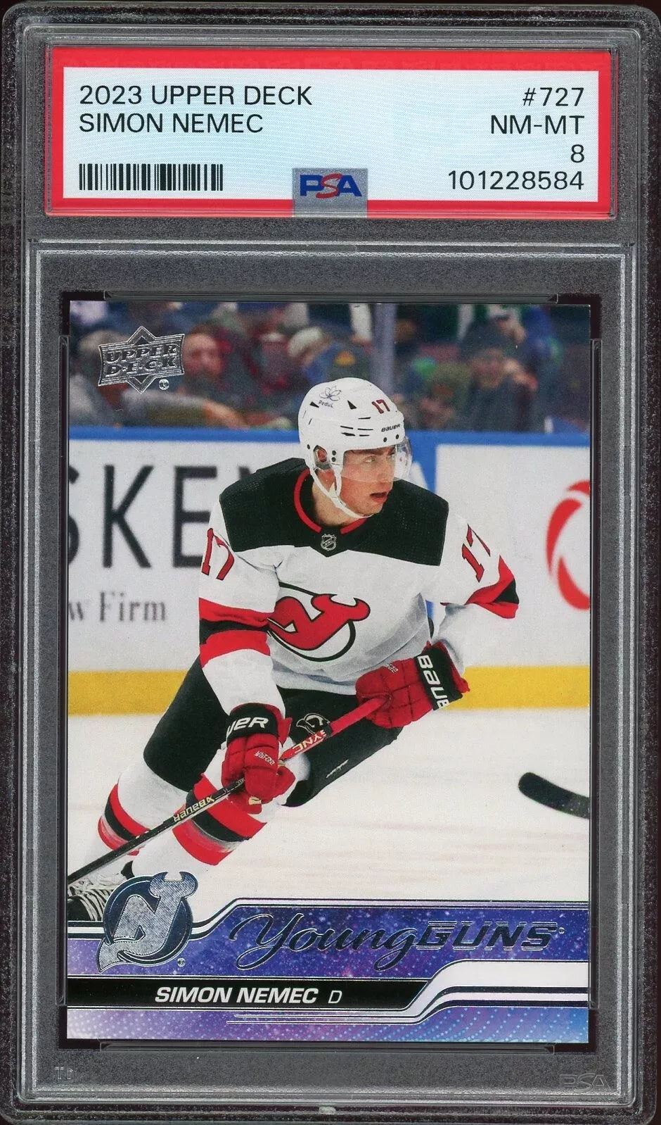 2023 Upper Deck #727 Simon Nemec PSA 8 NM-MT