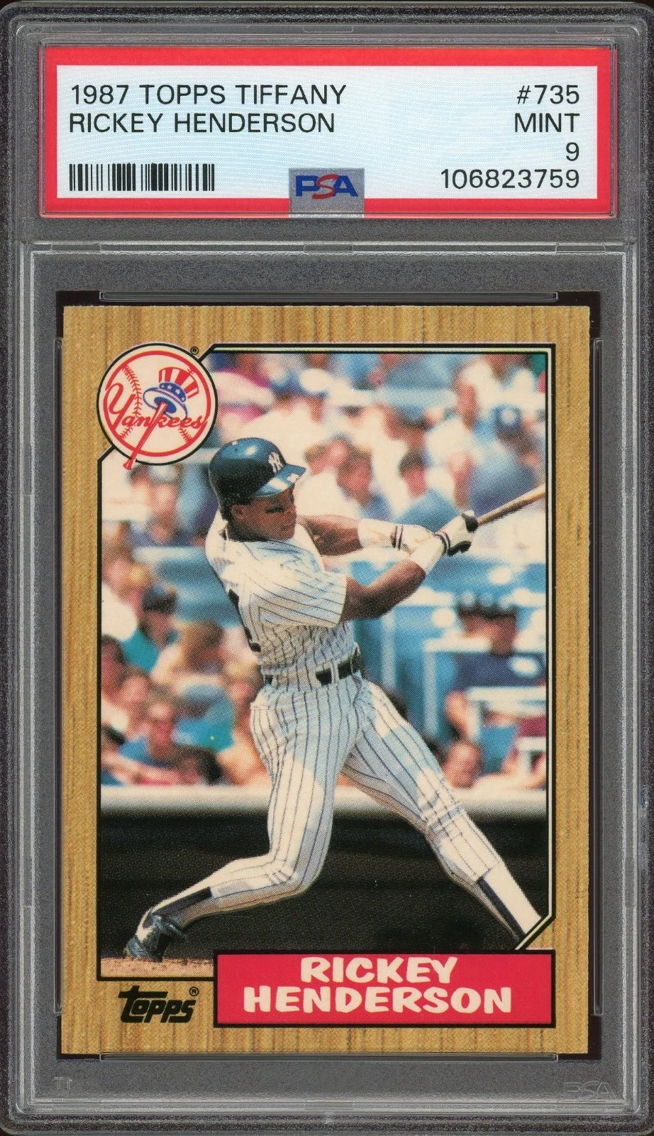 1987 Topps Tiffany #735 Rickey Henderson PSA 9 Mint