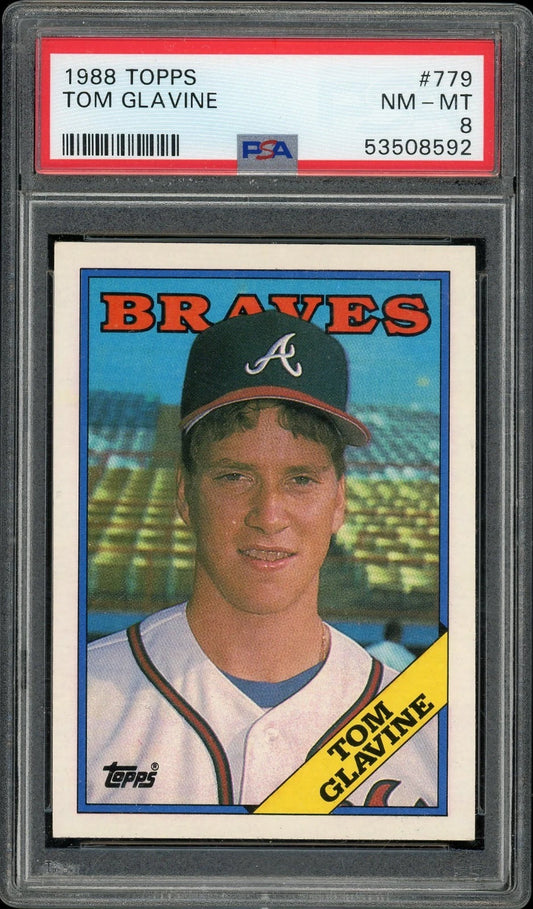 1988 Topps #779 Tom Glavine PSA 8 NM-MT