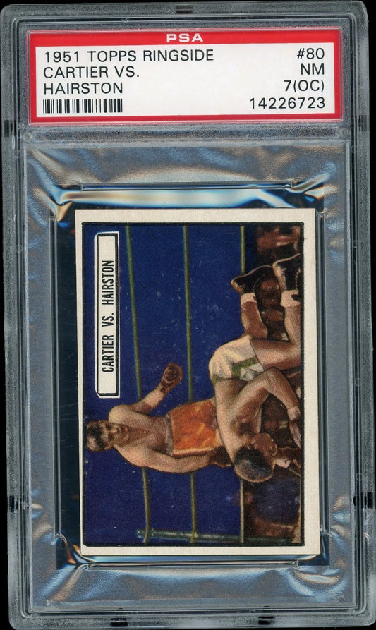 1951 Topps Ringside #80 Walter Cartier Vs. Eugene Hairston PSA 7 OC NM