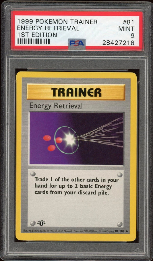 1999 Pokemon Game 1st Edition #81 Energy Retrieval PSA 9 Mint
