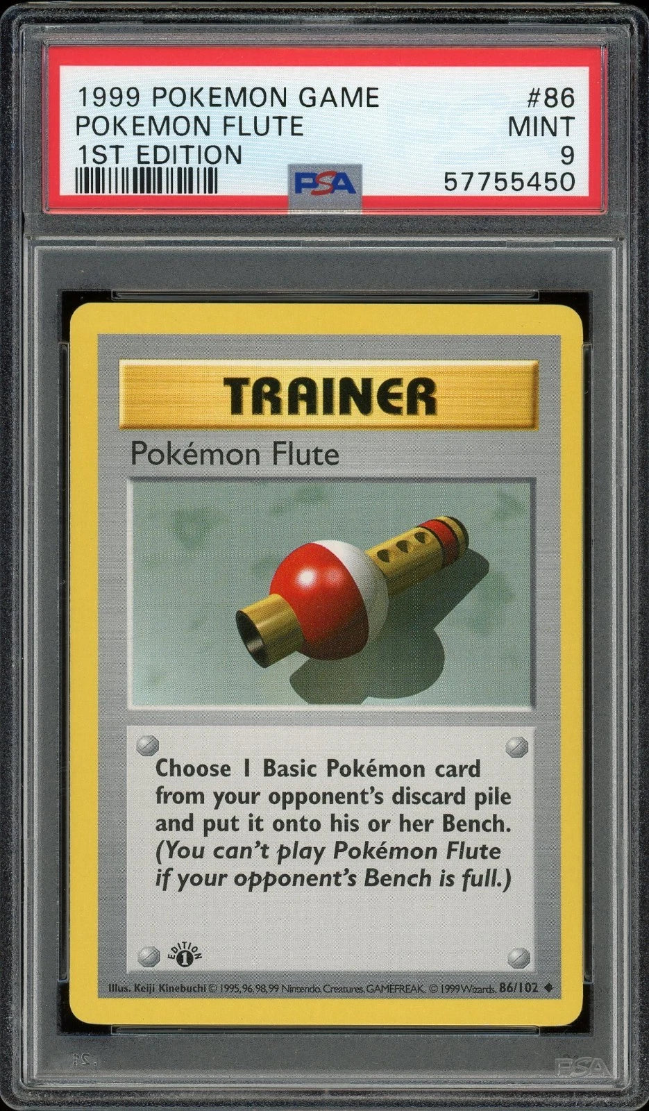 1999 Pokemon Game #86 Pokemon Flute 1st Edition PSA 9