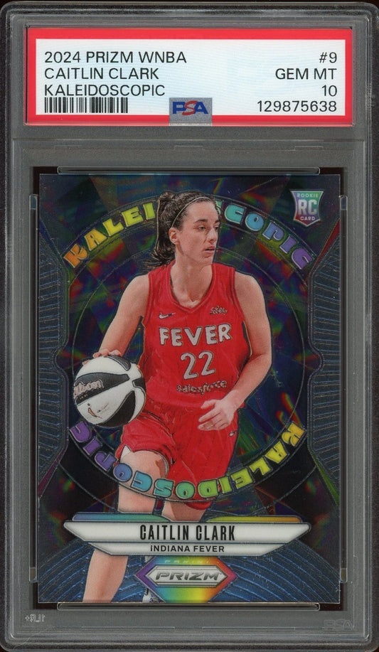 2024 Prizm WNBA #9 Caitlin Clark Kaleidoscopic PSA 10 GEM MT