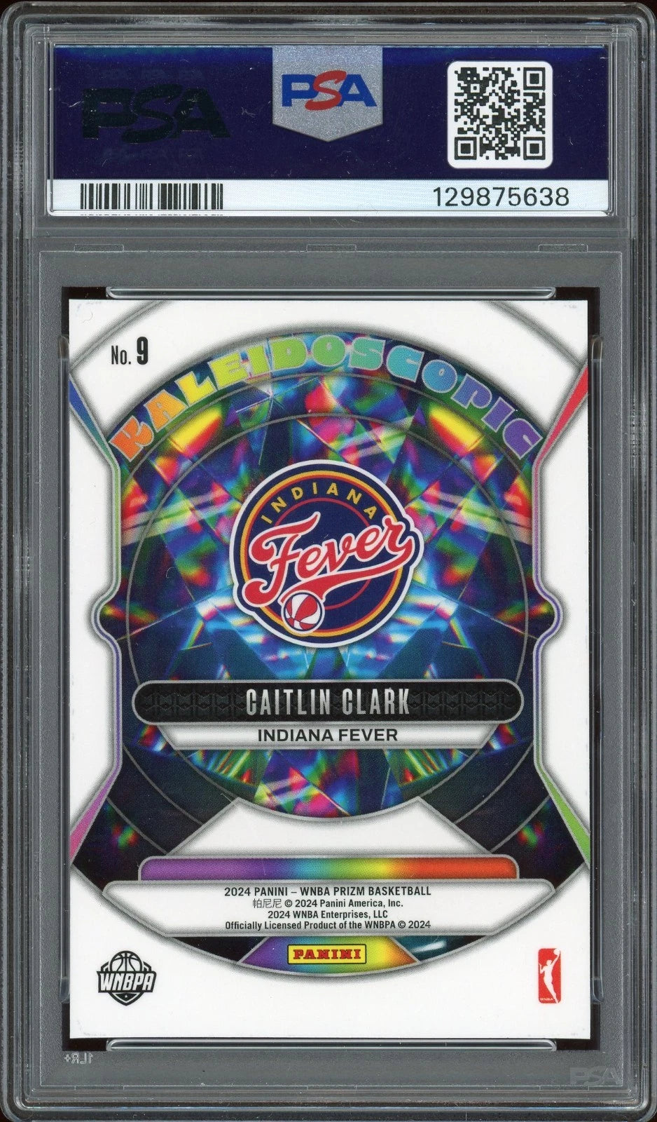 2024 Prizm WNBA #9 Caitlin Clark Kaleidoscopic PSA 10 GEM MT