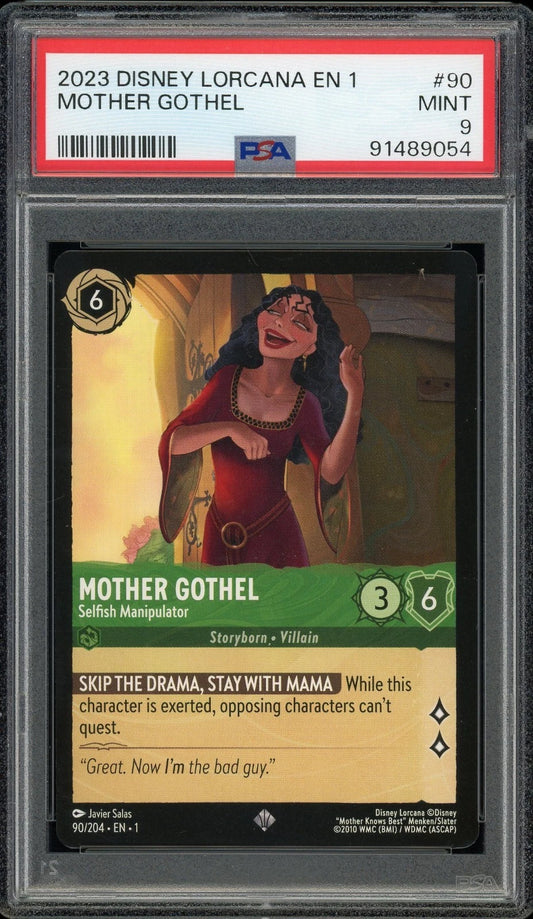 2023 Disney Lorcana EN 1 #90 Mother Gothel PSA 9 Mint