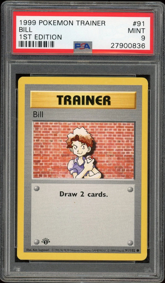1999 Pokemon Game 1st Edition #91 Bill PSA 9 Mint