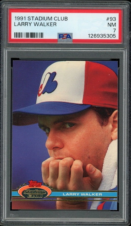 1991 Stadium Club #93 Larry Walker PSA 7 NM
