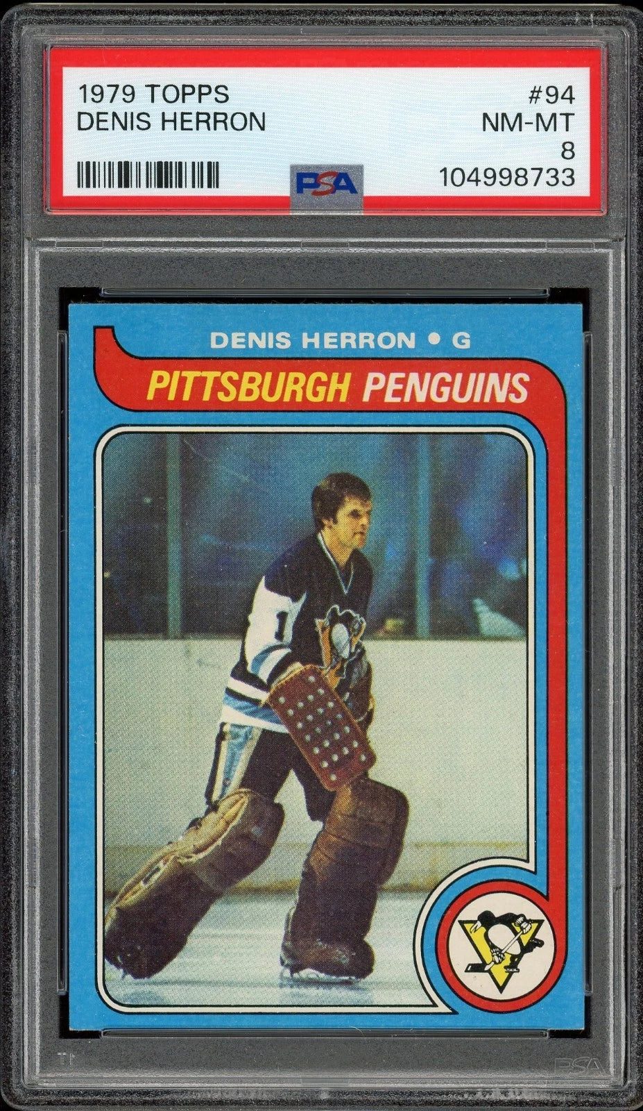 1979 Topps #94 Denis Herron PSA 8
